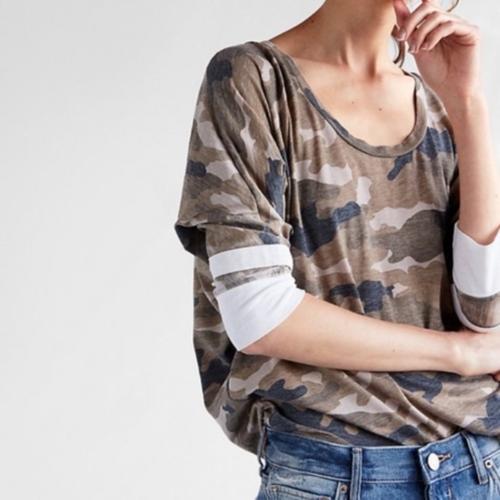 Express One Eleven Camo Burnout Tee